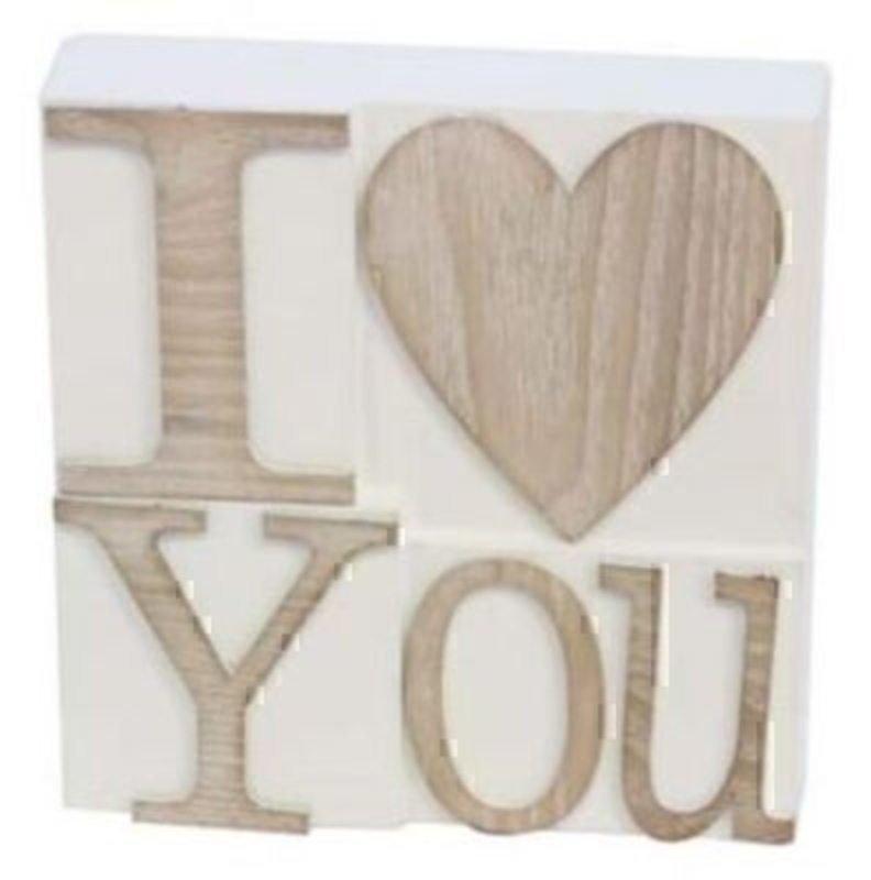 I Heart You Sign White Wood Gisela Graham I Heart You Sign White Wood Gisela Graham. This beautiful French style sign is make from wood with white background and natural wood coloured writing with the saying 'I Heart you' would make a great gift for a loved one. Size 15x15x4.5cm
